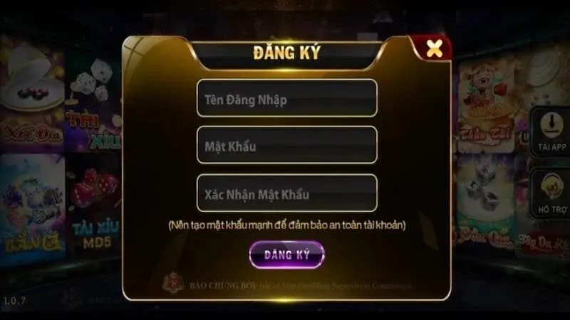 Điền thông tin đăng ký tài khoản HITCLUB